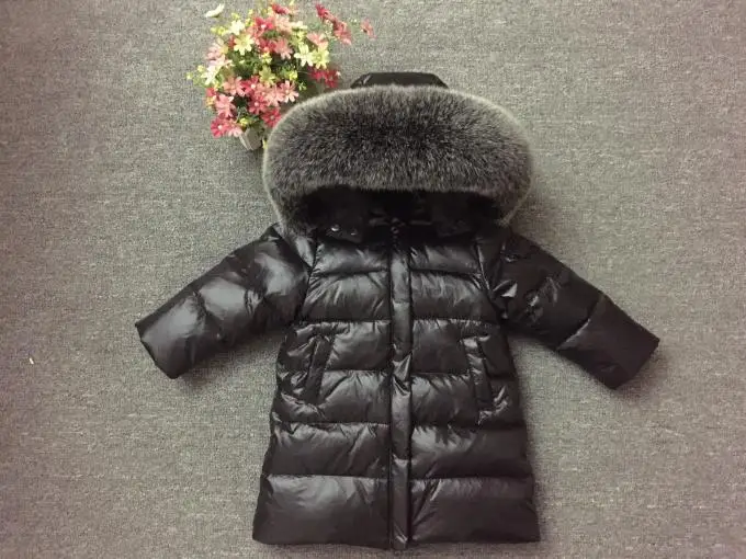 Детская зимняя теплая куртка-пуховик с меховым воротником; зимняя куртка для маленьких девочек; верхняя одежда; парки для девочек; яркое зимнее пальто - Цвет: 8