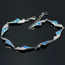 SZ0034 Голубой опал белый кубический цирконий браслеты для мужчин и женщин ювелирные изделия
