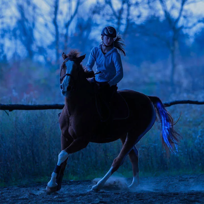 100cm długie LED jazda konna ogony dekoracji Luminous rury konie jazda konna siodło Halters produkty do pielęgnacji koni