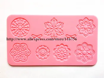 

Free Shipping Fondant Cake Silicone Lace Mold Lace Tool Sugar Paste Sugar Art Tools Cake Decoration Style 12 Wholesale & Retail