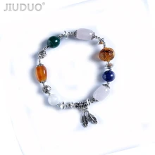 JIUDUO хороший парень чистый натуральный Янтарный пчелиный воск diy ручной струнный браслет подвеска из бисера камень полированный Женский на заказ