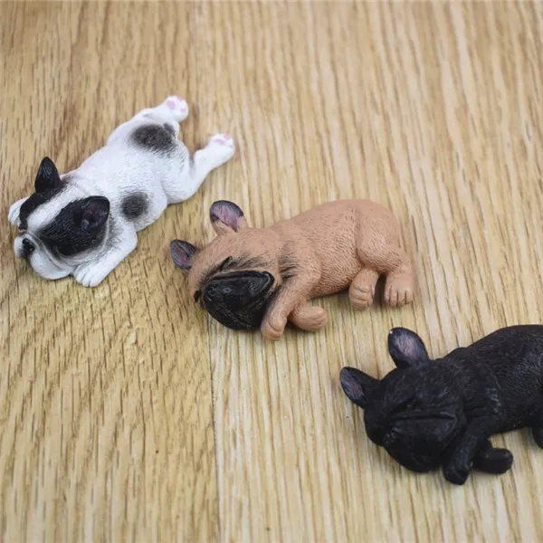 French Bull Dog Sleeping Lazy Pets Fridge Magnets PVC Figures Toys Car Home Office Decoration Gifts - W 13