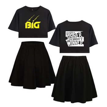 

2019 BIGGIE Short skirt Short Sleeve T-shirt and Short B.I.G Skirt suit B.I.G Two Piece Set High Quality Casual New Set summer