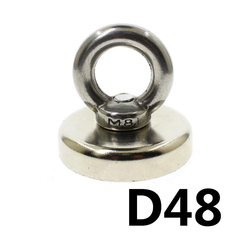 

1pc D48 Neodymium magnet super strong powerful salvage hook fishing Magnet Circular Ring permanent holder deap sea equipment