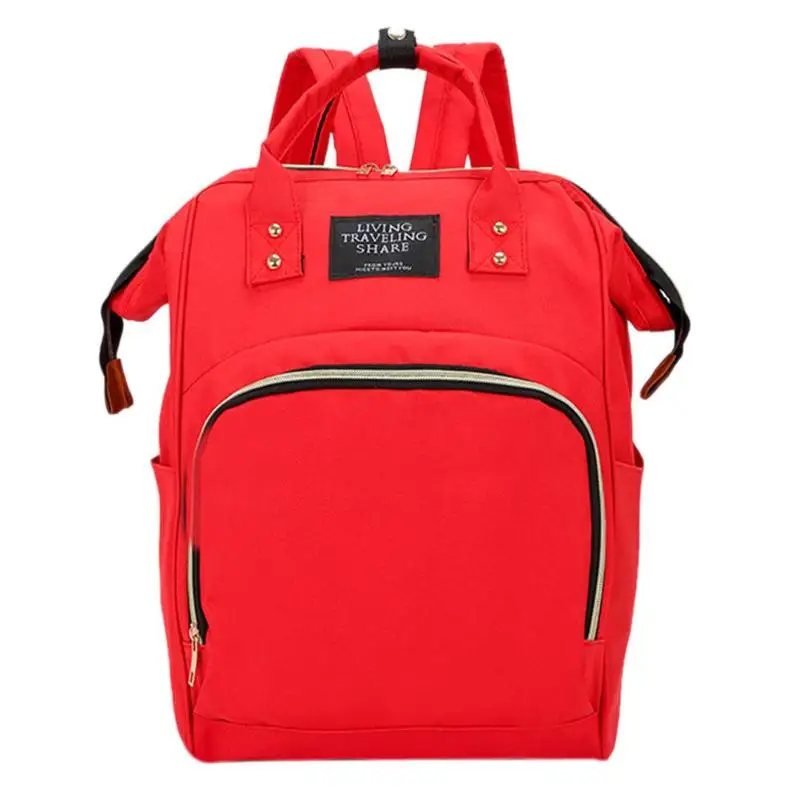 Сумка для подгузников для мам и мам, Большая вместительная сумка для подгузников для мам и детей, сумка для подгузников для путешествий, рюкзак для ухода за ребенком, сумка для подгузников для кормящих мам - Цвет: Красный