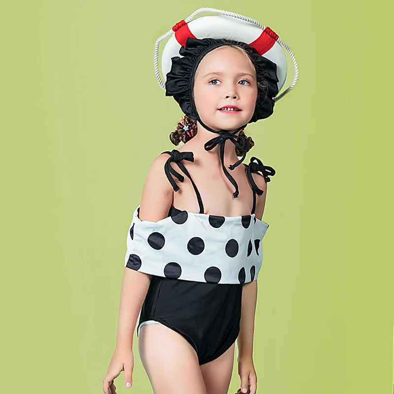 Girls Swimsuit Baby Little Toddler Girls Bathing Suit for Girl Kids One Piece Dot Pattern Bikini Kids Swimwear for Children (3)