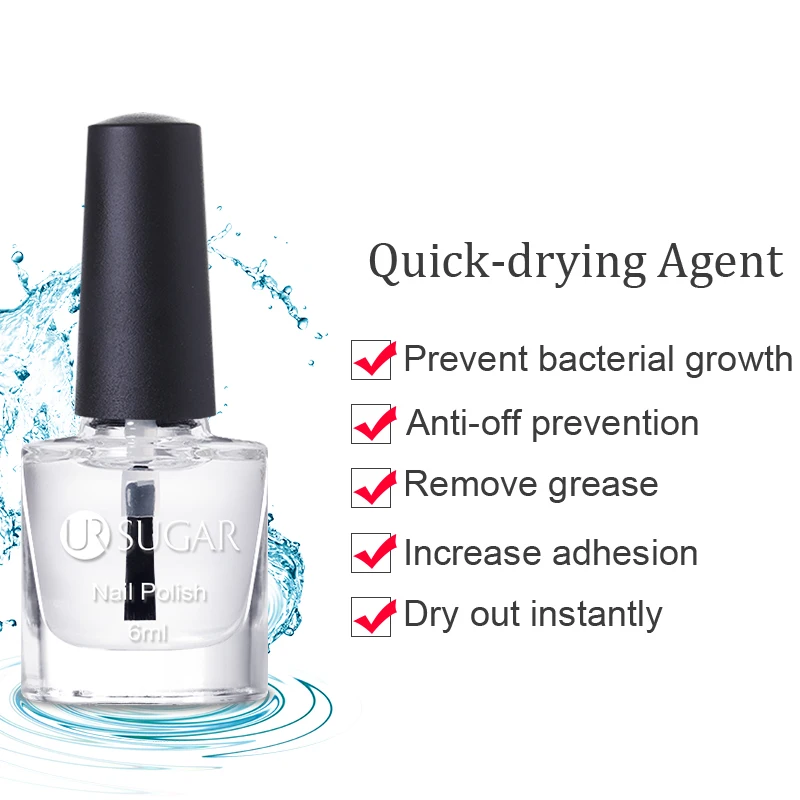 

UR SUGAR 6ml Quick-drying Agent Nail Polish Clean Increase Adhesion Anti-off Prevention Multi Function Nail Art Design Tools