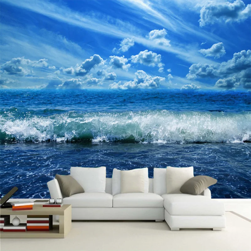 Фото моря на стену Wall Mural Wallpaper Living Room 3d 3d Sea Wall Photo Wallpaper - Papel De Pared
