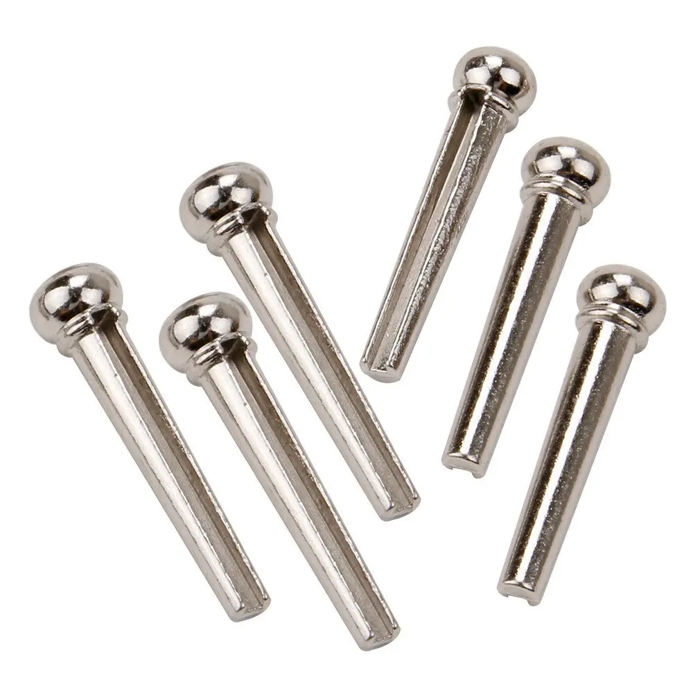 8X Acoustic Guitar Bridge String Nail Pins silver Pack of 6in Guitar