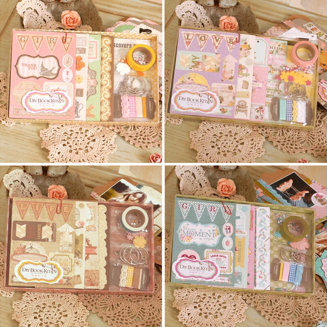 creative diy scrapbook mini album for gift 3 ring binding girl love scapbook