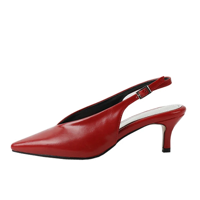 XGRAVITY/туфли без задника в стиле ретро; винтажный дизайн; женские туфли-лодочки с острым носком на высоком каблуке; пикантные женские модные босоножки на тонком высоком каблуке; A132