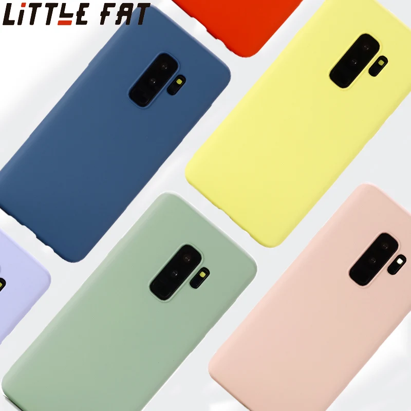 

Original Silicone Case Phone For Samsung M10 A20 A40 J4 J6Prime A750 S7 S8 S9 S10 Plus Phone Cover for Note 8 9 Candy Color case