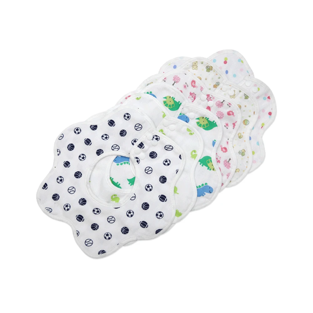 

3 Pieces 360 Degree Rotating Baby Bibs Burp Cloths Toddler Mouth Water Towel 4-Layer Cotton Gauze Absorbs Water Strongly Soft