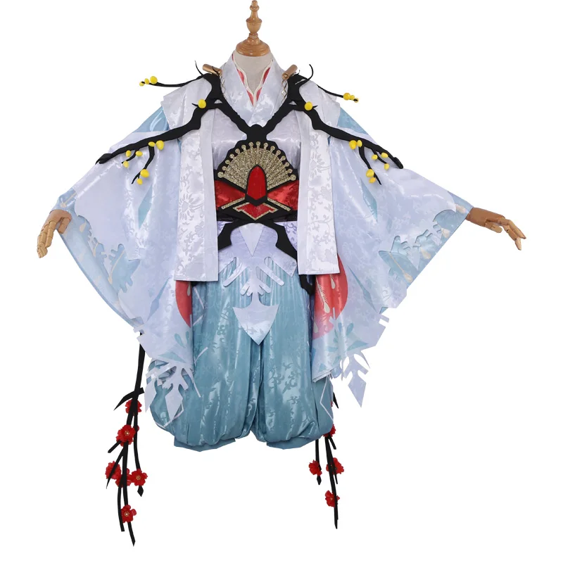 Игра Onmyoji SR Снежный Мальчик цветок сливы кимоно Косплей Костюм полный комплект +