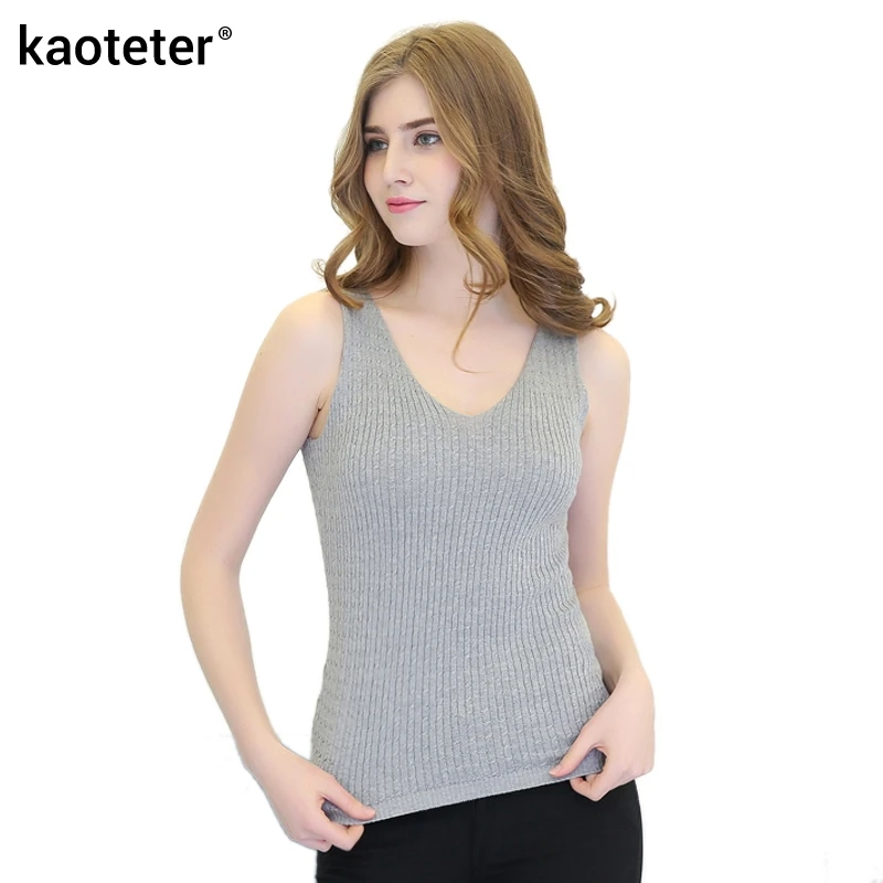 100 Silk Women's Tanks Tops Women VNeck Silk Knitted Twist Weave