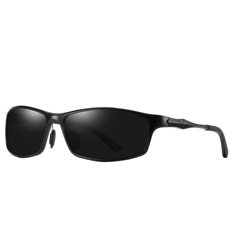 Классические спортивные поляризационные солнцезащитные очки, защитные очки, оправа Al-Mg, солнцезащитные очки, мужские походные дорожные очки Oculos De Sol 201911 - Цвет линз: Black Grey