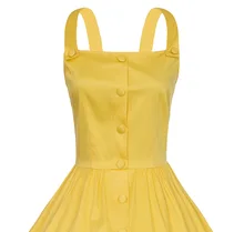 BerylBella Women Summer Dress 2017 Vintage Casual Cotton Vestido Solid Red Yellow Strap Suspenders Off Shoulder Dresses Female