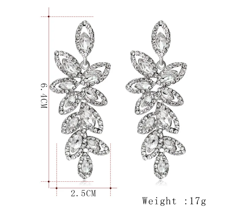 

SANDEI Wedding Jewelry Drop Earrings for Bride Trendy long Rhinestone Dangle Earrings women Ba176