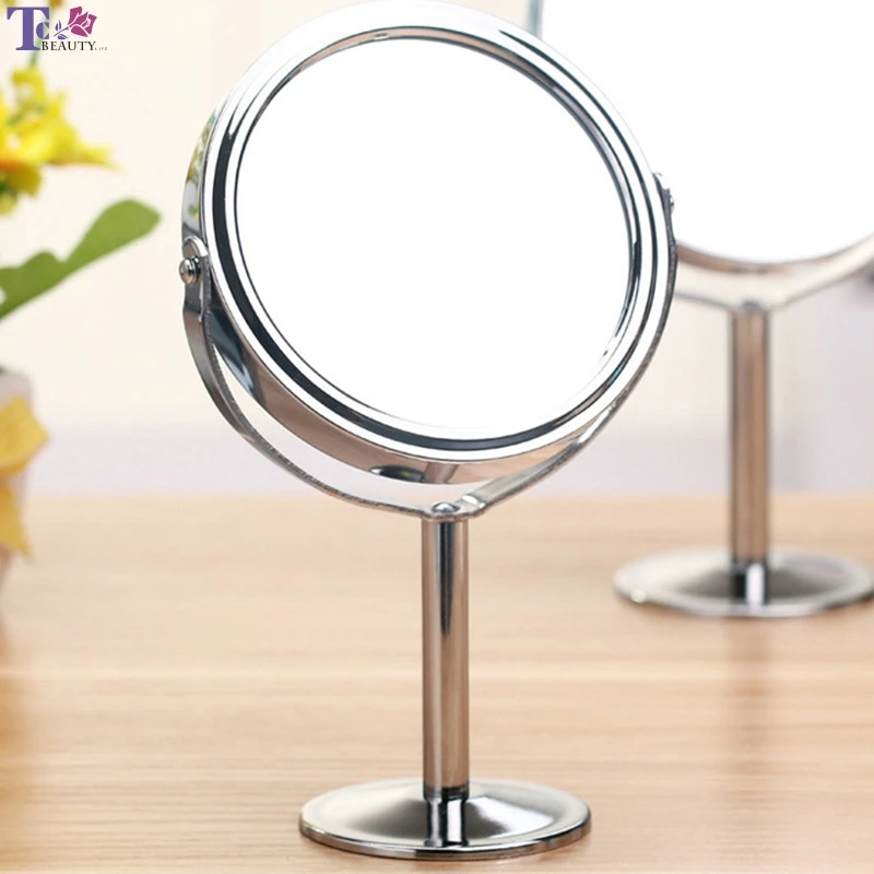 Makeup Mirror Portable Small Mirror Round Rotatable Desktop Reverse