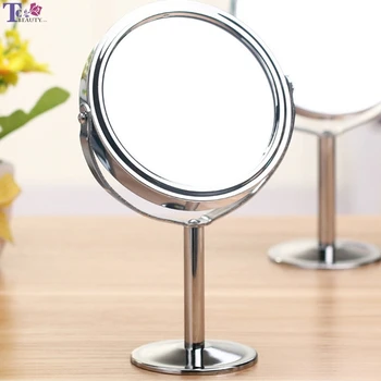 

Makeup Mirror Portable Small Mirror Round Rotatable Desktop Reverse Magnifying Glass Ladies Home Desktop Bracket Makeup Mirror