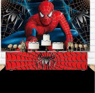 

custom Spiderman Birthday Boy Super hero photo backdrop