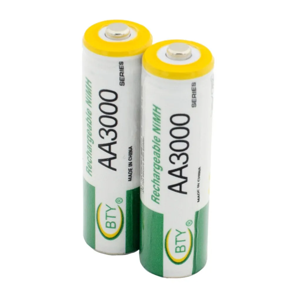 

2pcs/lot 1.2V AA rechargeable battery high power high density 3000mAh AA rechargeable nickel metal hydride battery