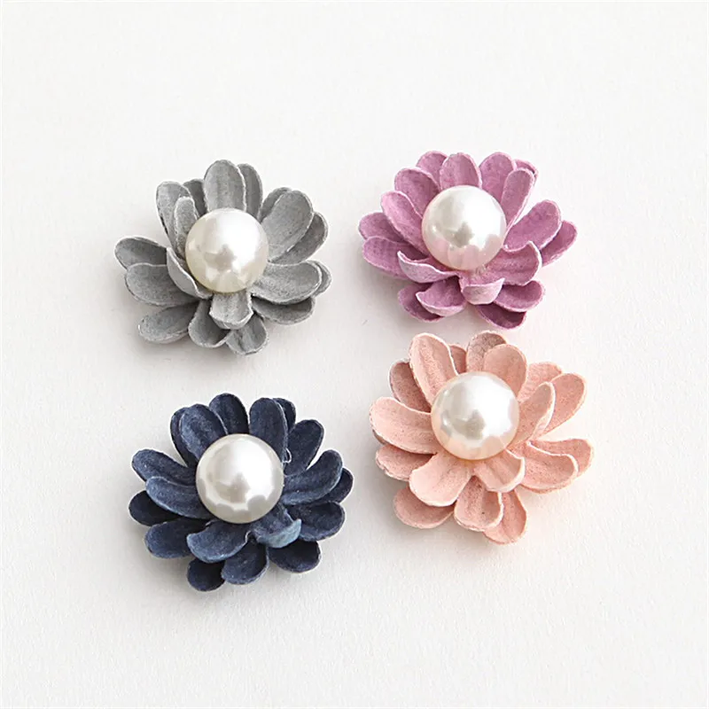 

30pcs Pearl Flowers Artificial Flowers for Headbands DIY Flower Hair Accessories No Hair Clip Hair Bows Clothing decorative