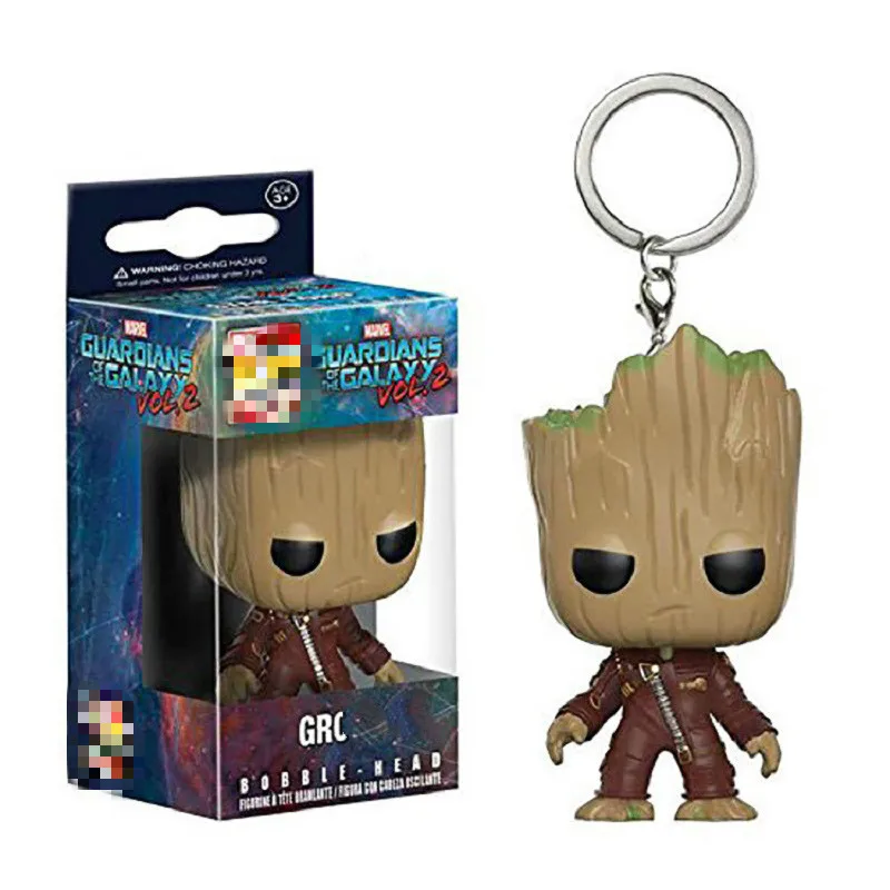 Funko pop Guardians of the Galaxy брелок для ключей игрушки танцев Groot Rocket STAR LORD Quill ROCKET модель