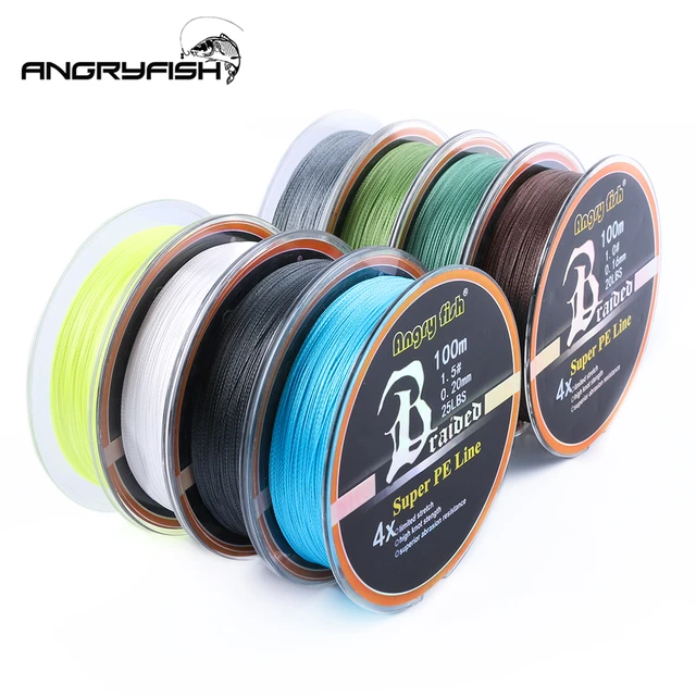 Angryfish Wholesale 100m 4 Strands Braided Fishing Line 11 Colors Super PE  Line Strong Strength Fish - AliExpress