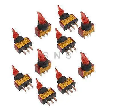 (10 шт.) 12VDC 20A два положения вкл/выкл SPST 0 47 &quotкрепление красного света