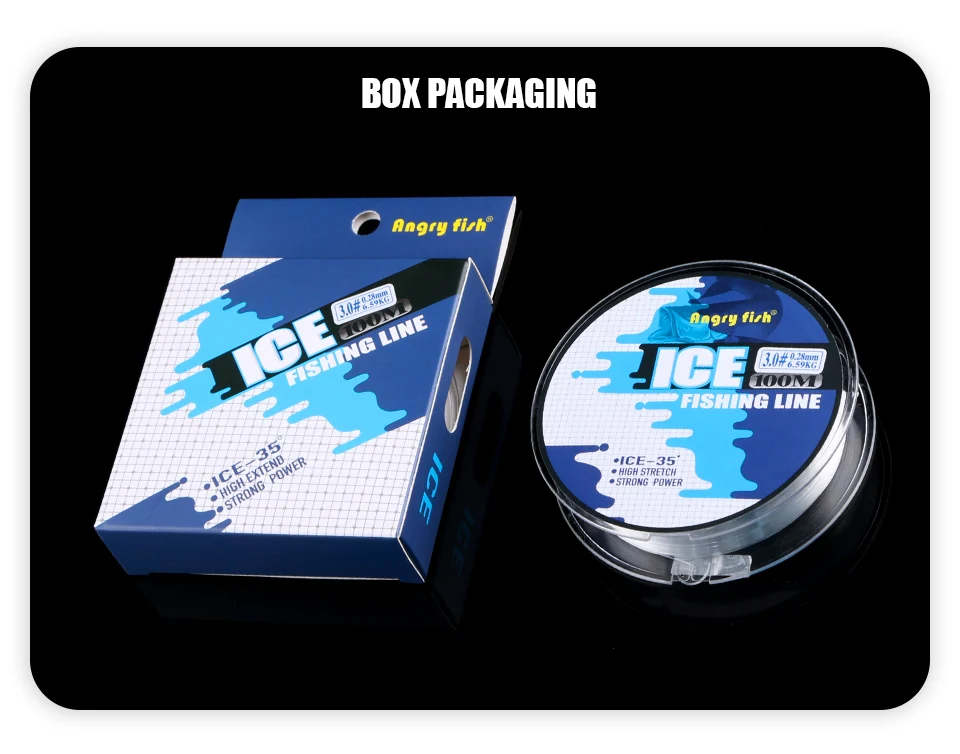 Linha de Pesca Monofilamento de Nylon Linha de Nylon de Inverno Angryfish Hot no Gelo 100 m Super Forte 12 Angryfish linha de pesca gelo quente 100m