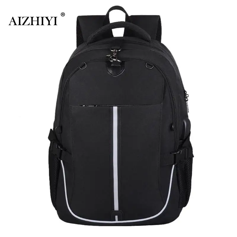 

Fashion Men USB Charge Backpack Preppy Style Anti-theft Sports School Bag