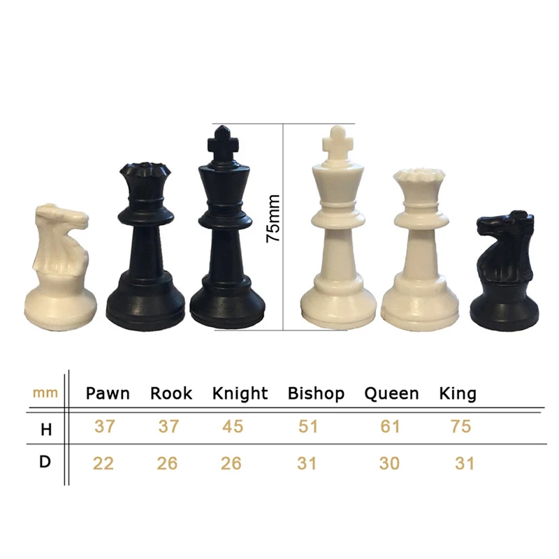 

Games Chess Figures Portable Plastic Family Gift Replacement Accessories Handcrafted Compact 32pcs Set Durable