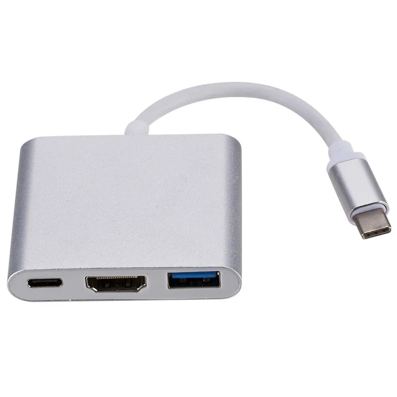 Для MacBook lenovo Yoga USB-C HDMI 3 в 1 кабель конвертер Usb 3,1 Thunderbolt 3 type C переключатель в HDMI 4K Кабель-адаптер 1080P