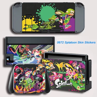 Splatoon виниловая пленка для защиты кожи, наклейка для Kind Switch NS консоли+ контроллер+ подставка-держатель, защитная пленка, цветная наклейка - Цвет: 0672Splatoon Sticker