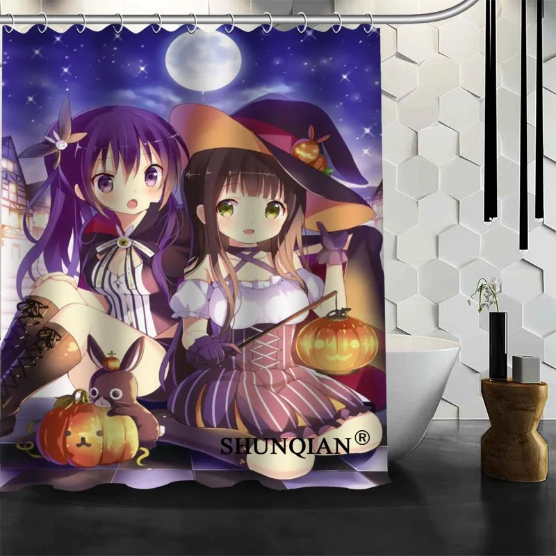 

Halloween Anime Shower Curtain Christmas Decorations For Home Waterproof Fabric Curtain Shower Bath Curtain A9.4