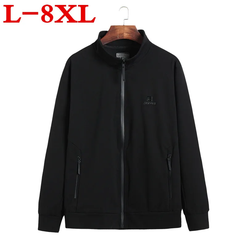 Большие размеры 8XL 6xl 5xl сплошной цвет Новый 2017 повседневная куртка Для мужчин