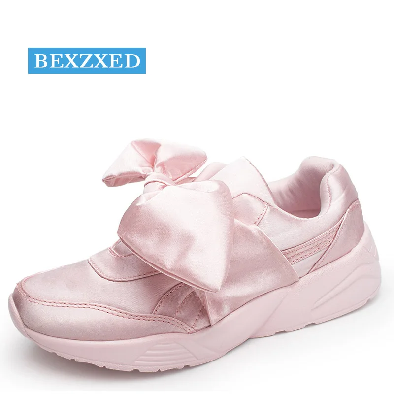 satin bow sneakers
