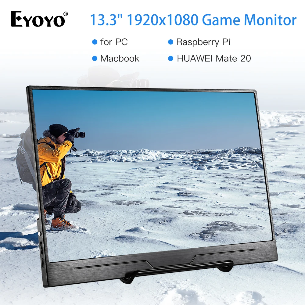 

Eyoyo 13.3" EM13N LCD Portable 1920x1080 IPS Gaming Monitor compatible for Game Consoles PS3 Switch USB PC Screen hdmi display