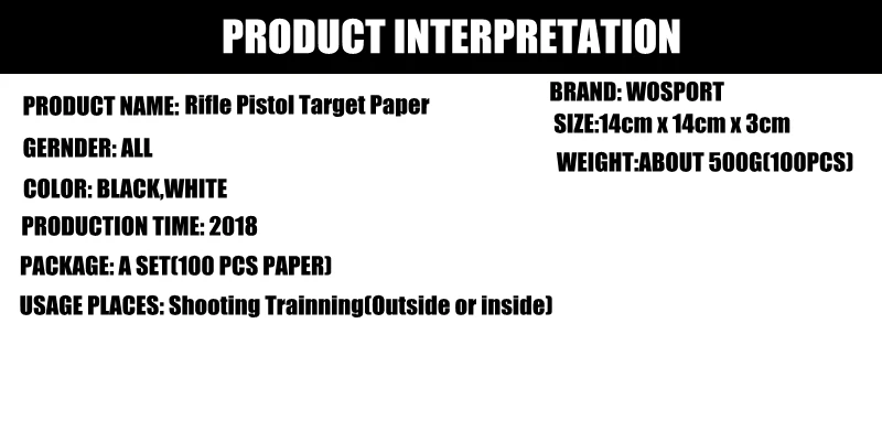 100x14 см бумага черный и белый Высокое качество Пневматическая винтовка пистолет стрельба цели Пейнтбол Аксессуар