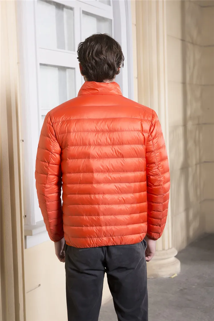 Men's Ultra Light Packable Down Jackets Hooded Slim Down Coats Man White Duck Down Padded Parkas Winter Puffer Jacket JK-634 puffer jacket with fur hood