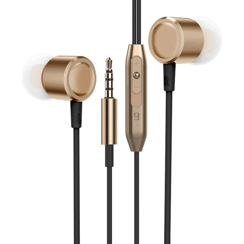

In-ear Earphone for Mobile Metal 3.5mm Mega Bass Earbug With Microphone Wired Earplugs YX005