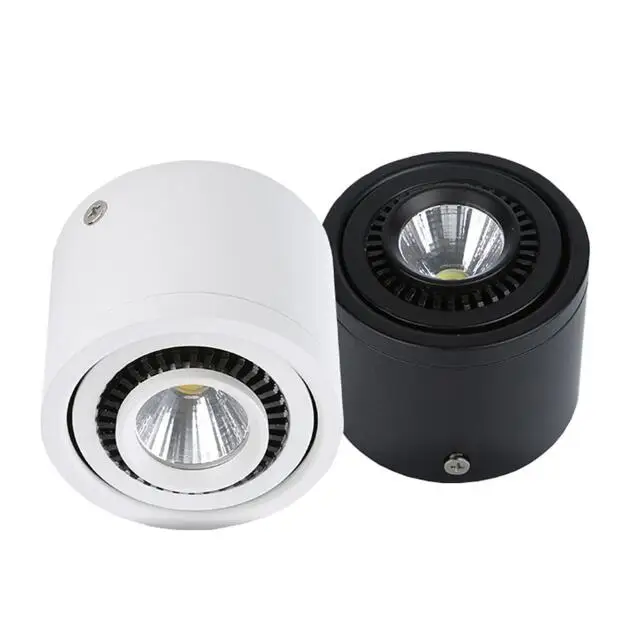 

COB Dimmable LED Downlights7W 10W Surface Mounted LED Ceiling Lamps Spot Light 360 Degree Rotation LED Downlights AC85-265V
