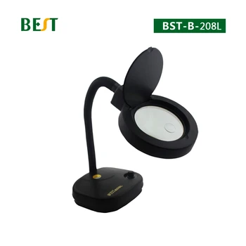 

BES-208L Magnifying Glass Adjustable Brightness Desktop LED Electronic Magnifying Lamp Magnifier Tools With Light 5X 10X