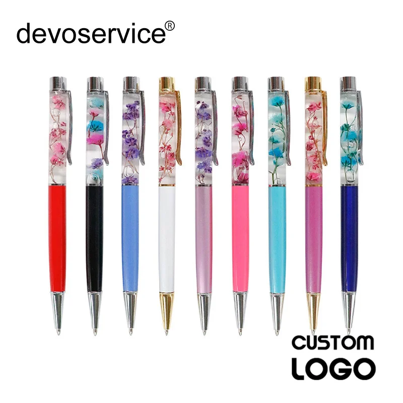 

New 1Pcs High Grade Fower Metal Gel Pen Private Custom Birthday Valentine's Day Engraved Gift School Office Writing Tool Logo