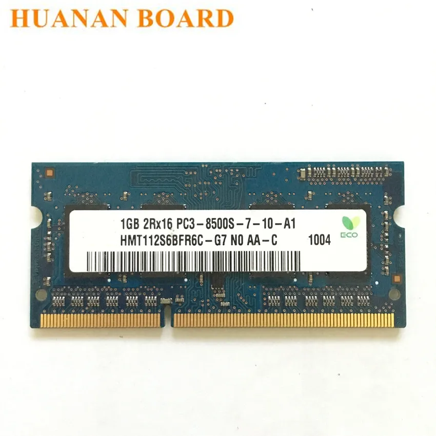 1 ГБ PC3-8500S DDR3 1066 МГц 1 Гб памяти ноутбука 1 г pc3 8500S 1066 МГц модуль ноутбука SODIMM ram чипсет Hynix