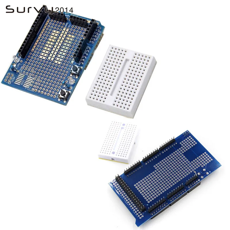 

MEGA 2560 R3 Proto Prototype Shield V3.0 Expansion Development Board + Mini PCB Breadboard 170 Tie Points for arduino DIY
