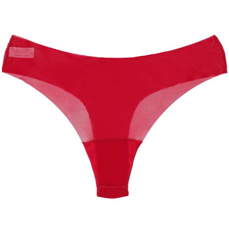 Сексуальное ультратонкое Марлевое нижнее белье, женское нижнее белье, стринги, танга, трусы, женские хипстерские бесшовные трусики, 1 шт - Цвет: F Red