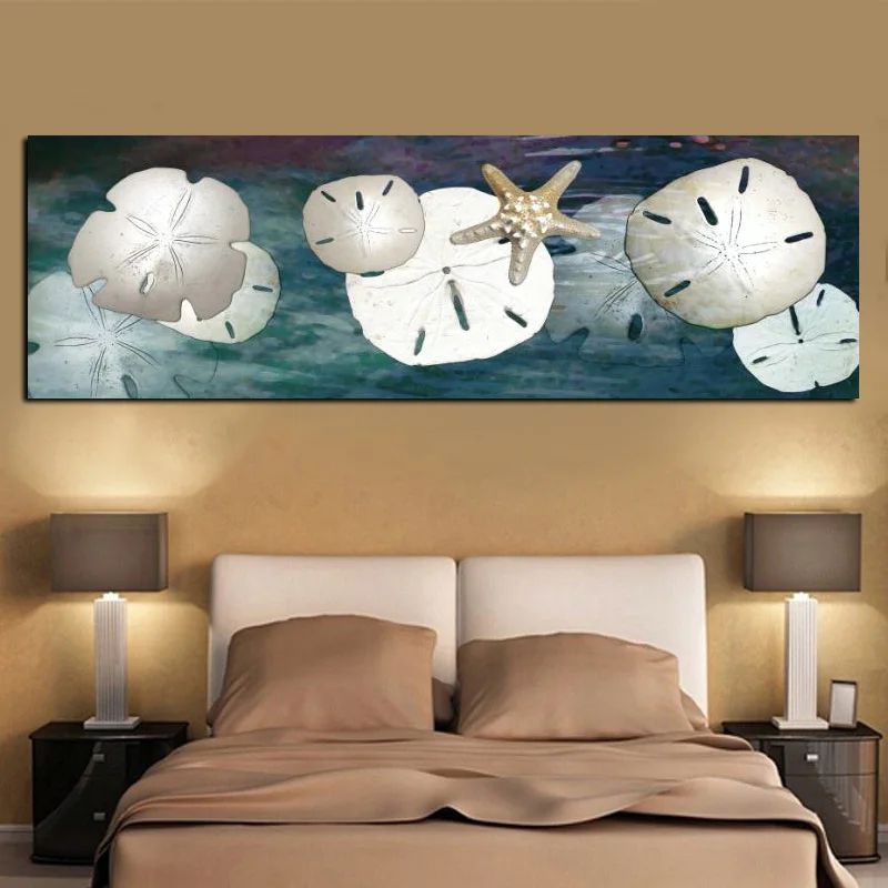 Print Canvas Art Abstract Still Life Starfish Lotus Leaf Creek Oil Painting Modern Landscape Wall Picture Poster For Living Room (2)
