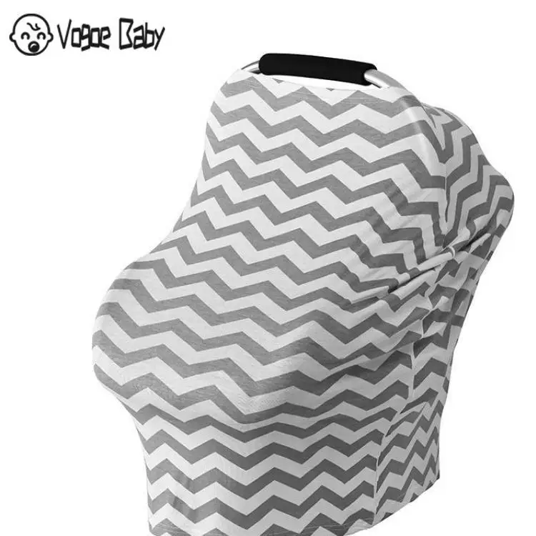 Striped Baby Car Seat Cover Nursing Cover for Newborn Baby Feeding Cotton Baby Car Seat Canopy Soft Breastfeeding Shawl 7479 - Цвет: 3